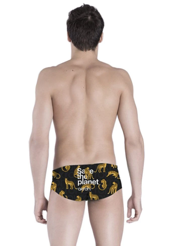 Akron Save The Leopard 14cm Trainer Swim Trunk - Black / Yellow 4 Akron Save The Leopard 14cm Trainer Swim Trunk - Black / Yellow - Image 2