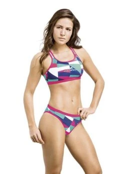 Aquafeel Women's Digital Slash Mini-Cross Back Swim Bikini -Best Swimming Equipment 23870 01 17 11 00 2