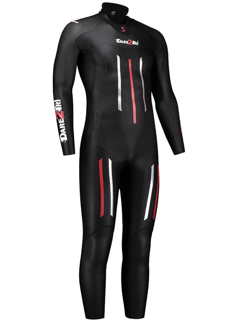 Dare2Tri Mens MACH3 S.7 Wetsuit - Black / Red 3 Dare2Tri Mens MACH3 S.7 Wetsuit - Black / Red