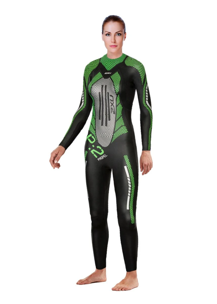 2XU Women's P:2 Propel Wetsuit - Black / Green 5 2XU Women's P:2 Propel Wetsuit - Black / Green - Image 3