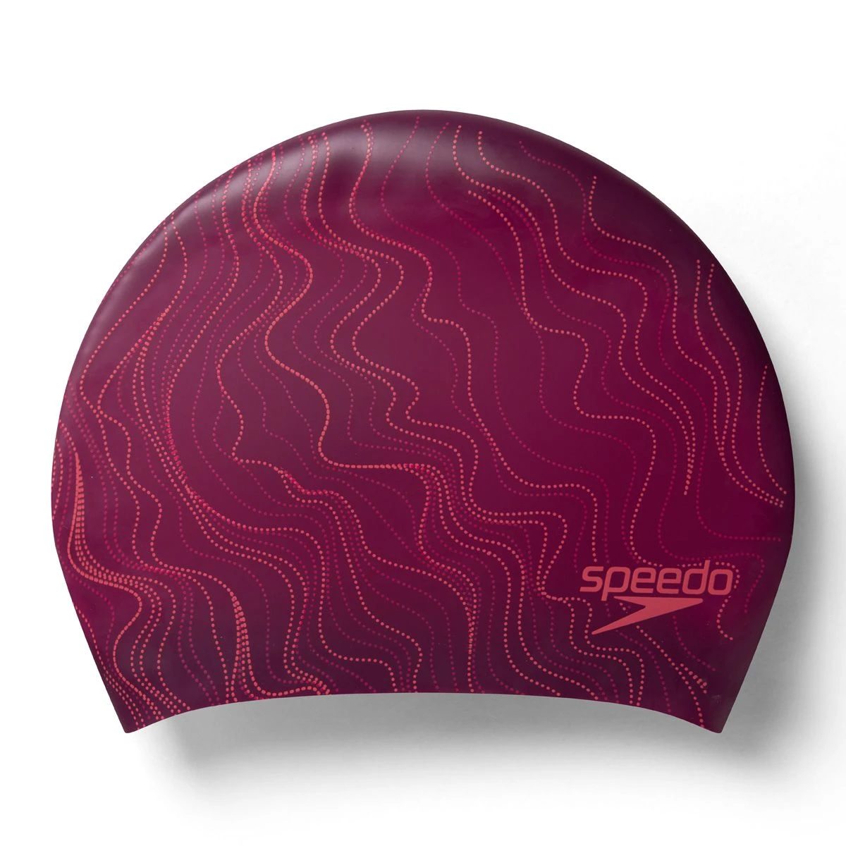 Speedo Long Hair Printed Silicone Cap - Chockaberry/ Cherry/ Cinder Rose 4 Speedo Long Hair Printed Silicone Cap - Chockaberry/ Cherry/ Cinder Rose - Image 2
