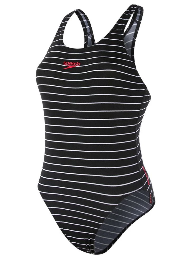 Speedo Endurance+ Printed Medalist Swimsuit - Black / White 9 Speedo Endurance+ Printed Medalist Swimsuit - Black / White - Image 7