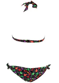 Arena Womens Little Fruit Neckholder Swim Bikini Black -Best Swimming Equipment 87040 50 little fruit neckholder front back 1 1