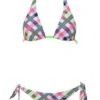 Arena Womens Checks Triangle Swim Bikini White / Multi-Coloured