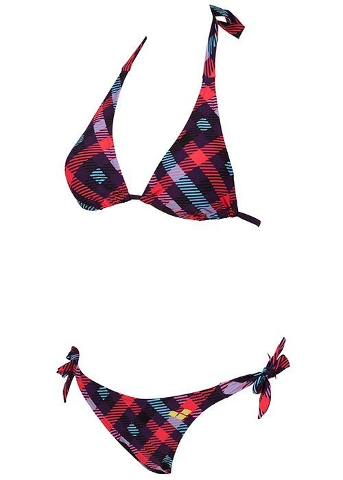 Arena Womens Checks Triangle Swim Bikini Purple/Plum 6 Arena Womens Checks Triangle Swim Bikini Purple/Plum - Image 4
