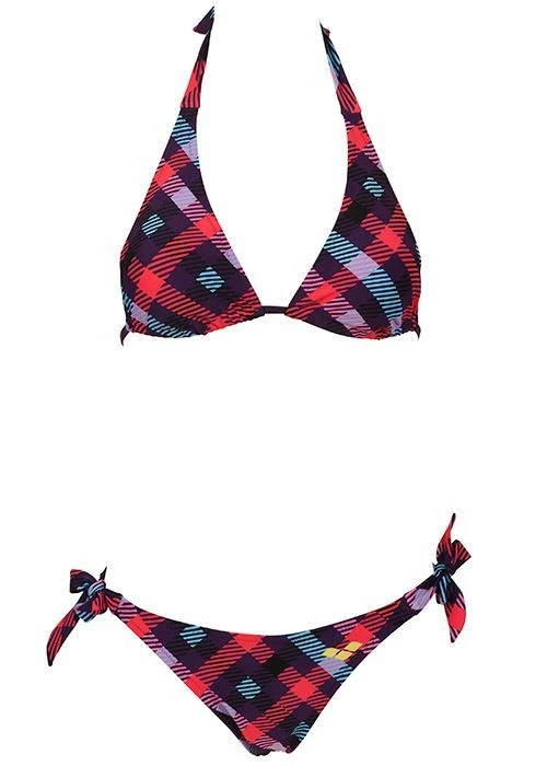 Arena Womens Checks Triangle Swim Bikini Purple/Plum 3 Arena Womens Checks Triangle Swim Bikini Purple/Plum