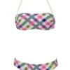 Arena Womens Checks Bandeau Swim Bikini White/Multi-coloured -Best Swimming Equipment 87061 16 checks bandeau front 2