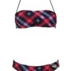 Arena Womens Checks Bandeau Swim Bikini Purple/Multi-coloured -Best Swimming Equipment 87061 99 checks bandeau front 2