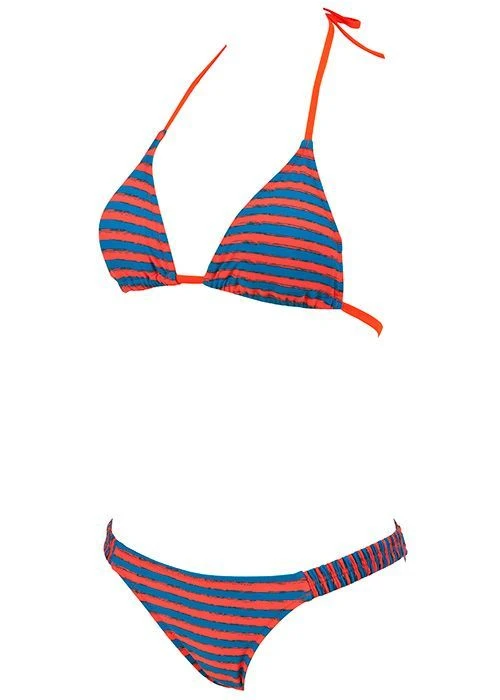 Arena Womens Stripes Triangle Swim Bikini Orange/Turquoise 5 Arena Womens Stripes Triangle Swim Bikini Orange/Turquoise - Image 3