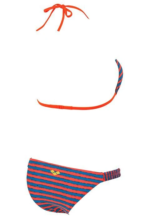 Arena Womens Stripes Triangle Swim Bikini Orange/Turquoise 6 Arena Womens Stripes Triangle Swim Bikini Orange/Turquoise - Image 4