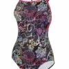 Maru Womens Space Lace Ecotech Sparkle Ace Back Swimsuit - Black / Multi -Best Swimming Equipment fs9507 space lace foiled ace back im front