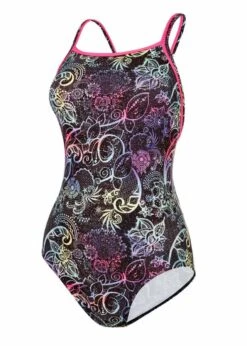 Maru Womens Space Lace Ecotech Sparkle Ace Back Swimsuit - Black / Multi