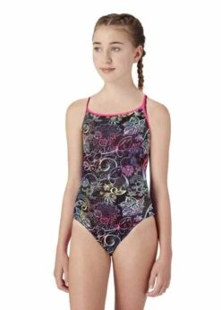 Maru Womens Space Lace Ecotech Sparkle Ace Back Swimsuit - Black / Multi -Best Swimming Equipment gk9535 lyra foiled rave back close 2 1