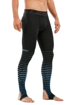 2XU Men's Power Recovery Compression Tights - Black/Denim