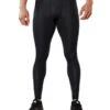 2XU Men's Accelerate Compression Tights - Black/Arrow Stripe Nero -Best Swimming Equipment ma4476b blk asn