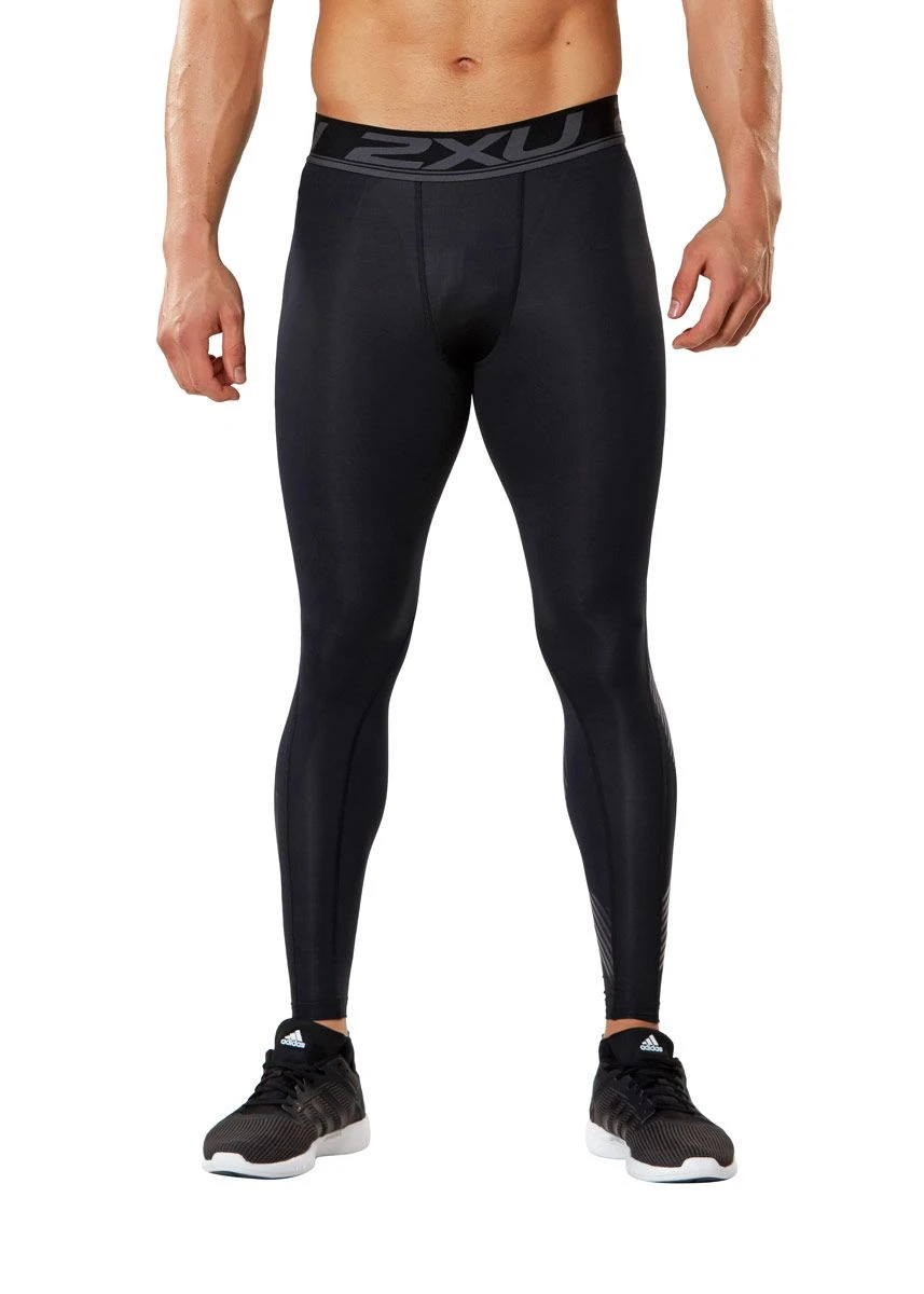 2XU Men's Accelerate Compression Tights - Black/Arrow Stripe Nero 3 2XU Men's Accelerate Compression Tights - Black/Arrow Stripe Nero