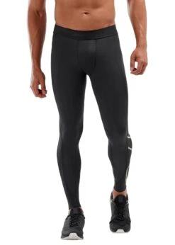 2XU Men's MCS X Training Competition Tights - Black/Gold -Best Swimming Equipment ma5365b blk gld