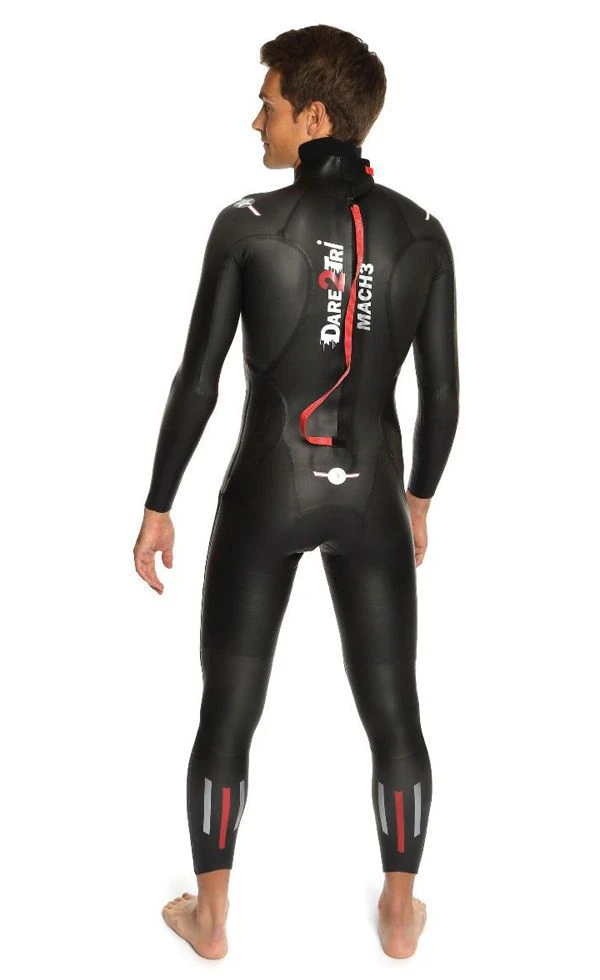 Dare2Tri Mens MACH3 S.7 Wetsuit - Black / Red 6 Dare2Tri Mens MACH3 S.7 Wetsuit - Black / Red - Image 4
