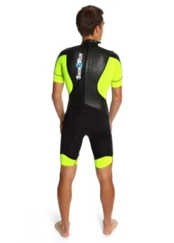 Dare2Tri Mens SwimRun GO Wetsuit - Black / Yellow -Best Swimming Equipment mens swim 2rungo model back