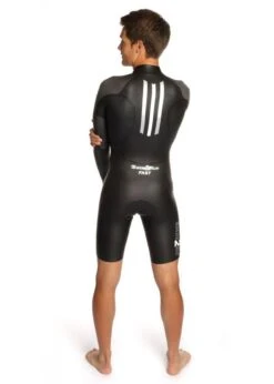 Dare2Tri Mens SwimRun FAST Wetsuit - Black / Silver -Best Swimming Equipment mens swim run fast model back