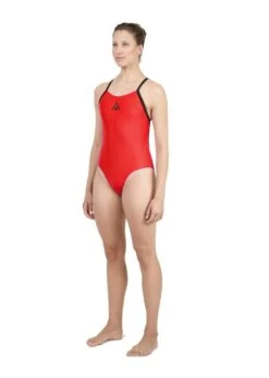 Aqua Sphere Essential Wide Back Swimsuit - Red/ Dark Grey