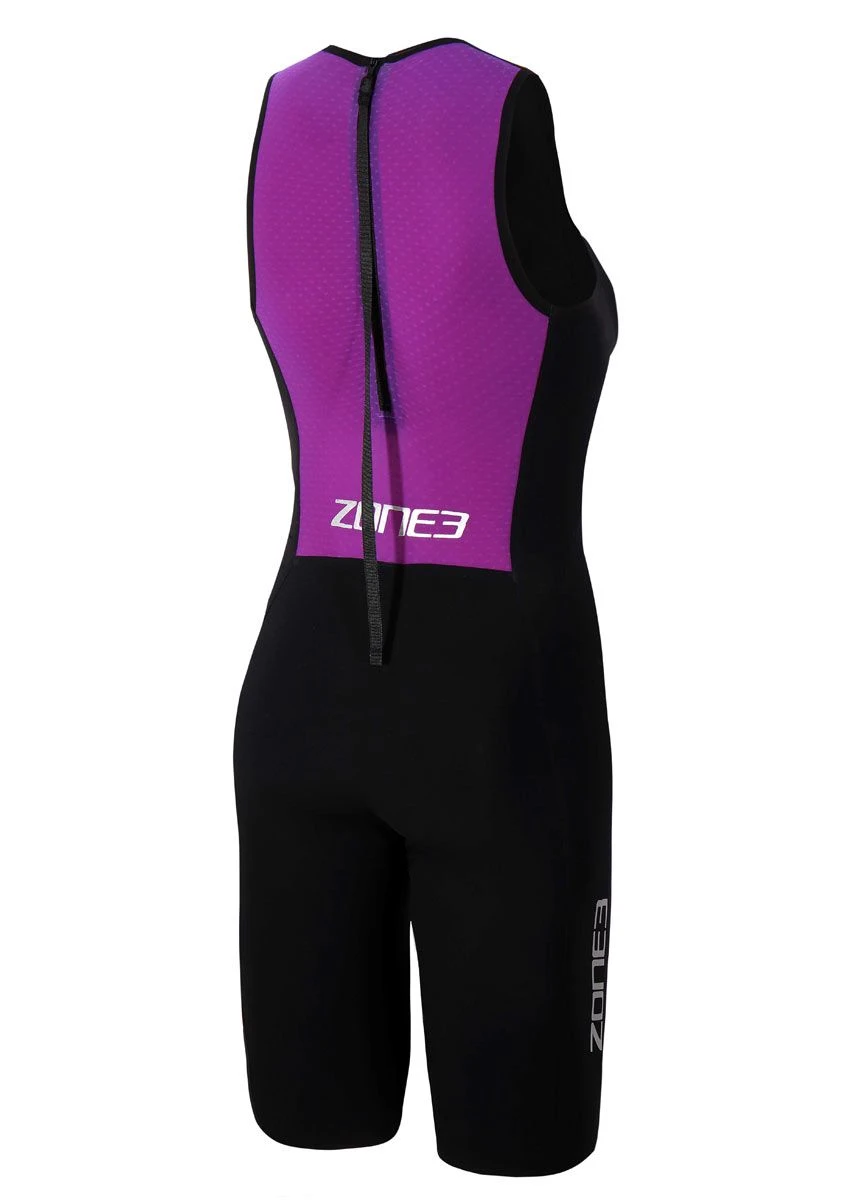 Zone3 Women's Steamline Sleeveless Swim Skin - Black / Purple 4 Zone3 Women's Steamline Sleeveless Swim Skin - Black / Purple - Image 2