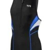 TYR Competitor Male Triathlon Tank Black/White/Blue -Best Swimming Equipment tcmt6 093 fr
