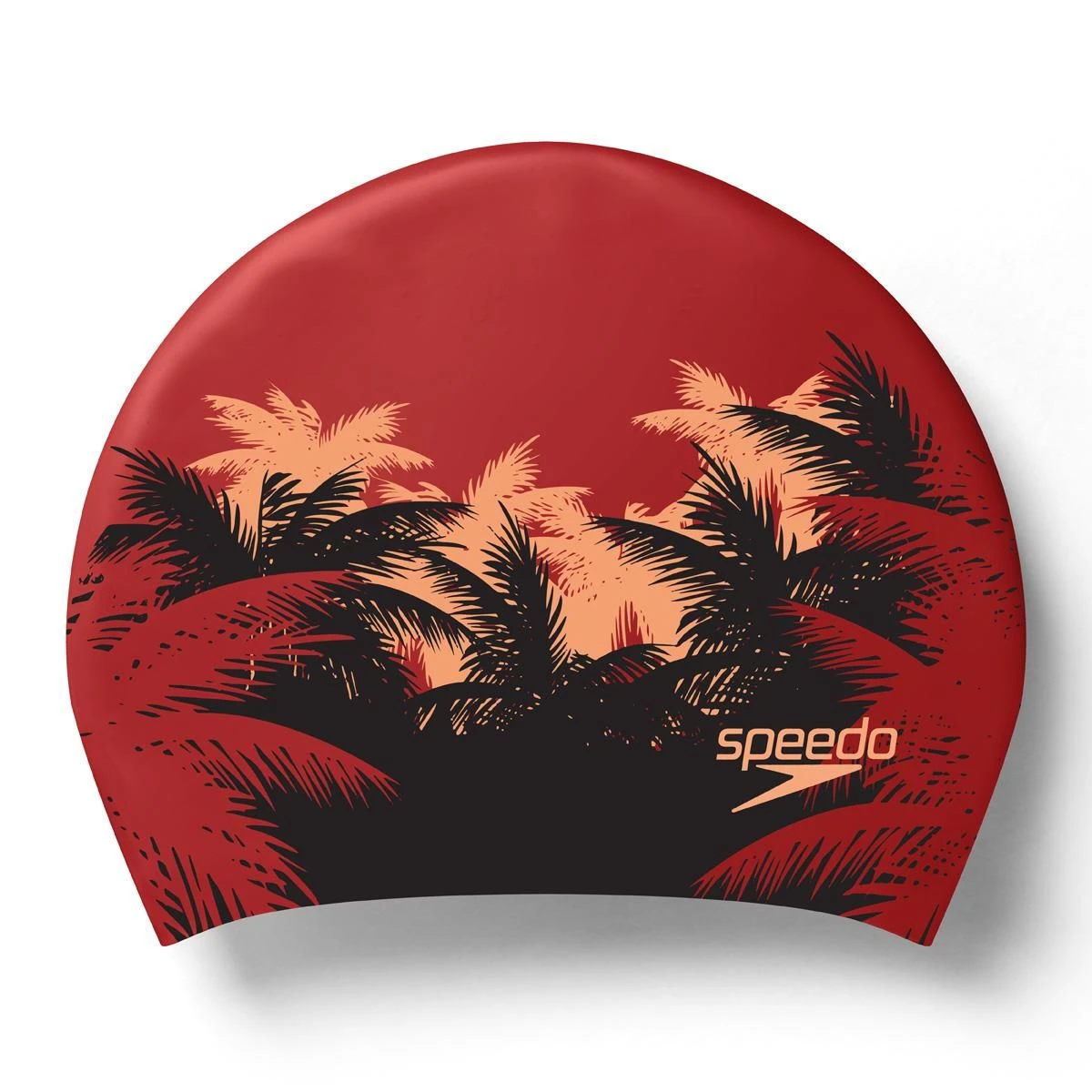 Speedo Long Hair Printed Silicone Cap - Black/ Oxblood/ Tandori Spice 3 Speedo Long Hair Printed Silicone Cap - Black/ Oxblood/ Tandori Spice