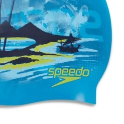 Speedo Junior Reversible Slogan Silicone Cap - Pool/ Vital Blue/ Empire Yellow/ Nautical Navy -Best Swimming Equipment tumbnail 24979f51 b33f 492f 8e54 dc392994b673