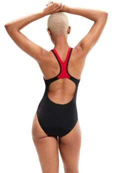 Speedo Placement Laneback Swimsuit - Black/ Fed Red/ White -Best Swimming Equipment tumbnail 317e124b d543 4fd0 9914 c6878679a535