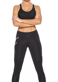 2XU Women's Aero Vent Mid-Rise Compression Tights - Black/ Silver Reflective -Best Swimming Equipment tumbnail 51a534d6 4196 4a6d 8198 fbc5047b9483