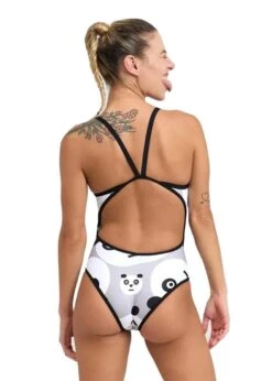 Arena Crazy Panda Superfly Back One Piece - Black/White/Multi