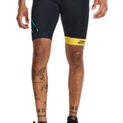2XU Men's Core Tri Short - Black/Sulphur -Best Swimming Equipment tumbnail 714cc41d 2905 4fb7 b834 452db7fc8397
