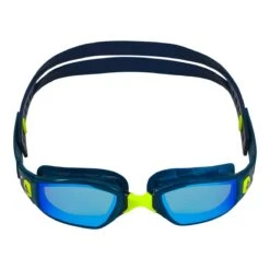 Aqua Sphere Ninja Blue Titanium Mirrored Goggles - Lightning Wave