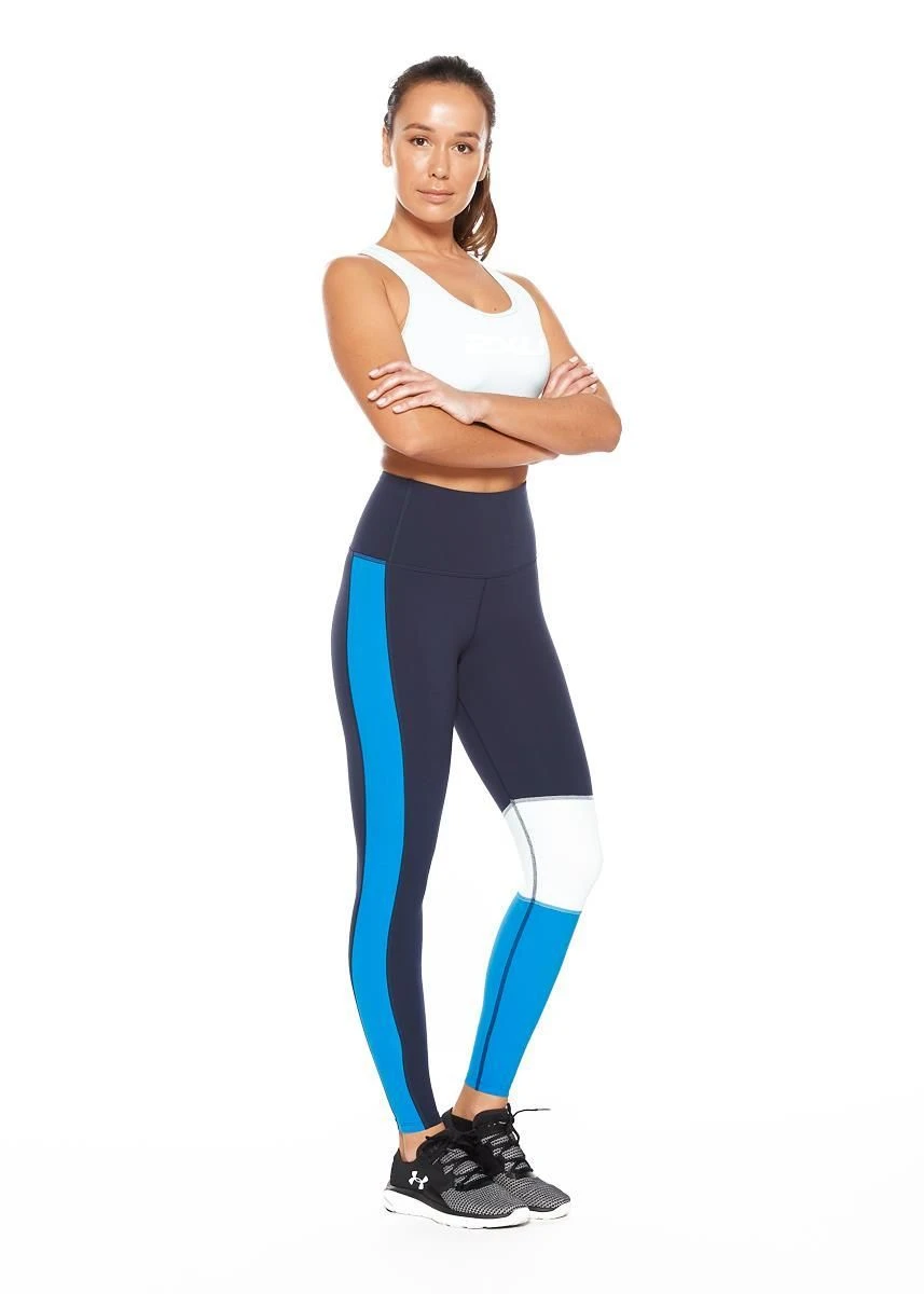 2XU Women's Form Block Hi-Rise Compression Tights - Midnight/ White 3 2XU Women's Form Block Hi-Rise Compression Tights - Midnight/ White