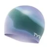 TYR Multi-coloured Silicone Swim Cap - Purple/ Green