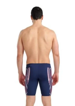 Arena Marble Print Jammer - Navy/Red/Multi -Best Swimming Equipment tumbnail 9877a3b7 84dc 442e a069 22c4d7fe515c