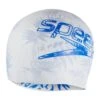 Speedo Junior Reversible Slogan Cap - White/ Beautiful Blue -Best Swimming Equipment tumbnail a334ea7c 9ce1 4f70 8cff 38beb3a502ec