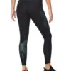 2XU Women's Motion Mid-Rise Compression Tights - Black / Cloud Blue -Best Swimming Equipment tumbnail b7624816 64de 44fa a632 16d09f721c0b
