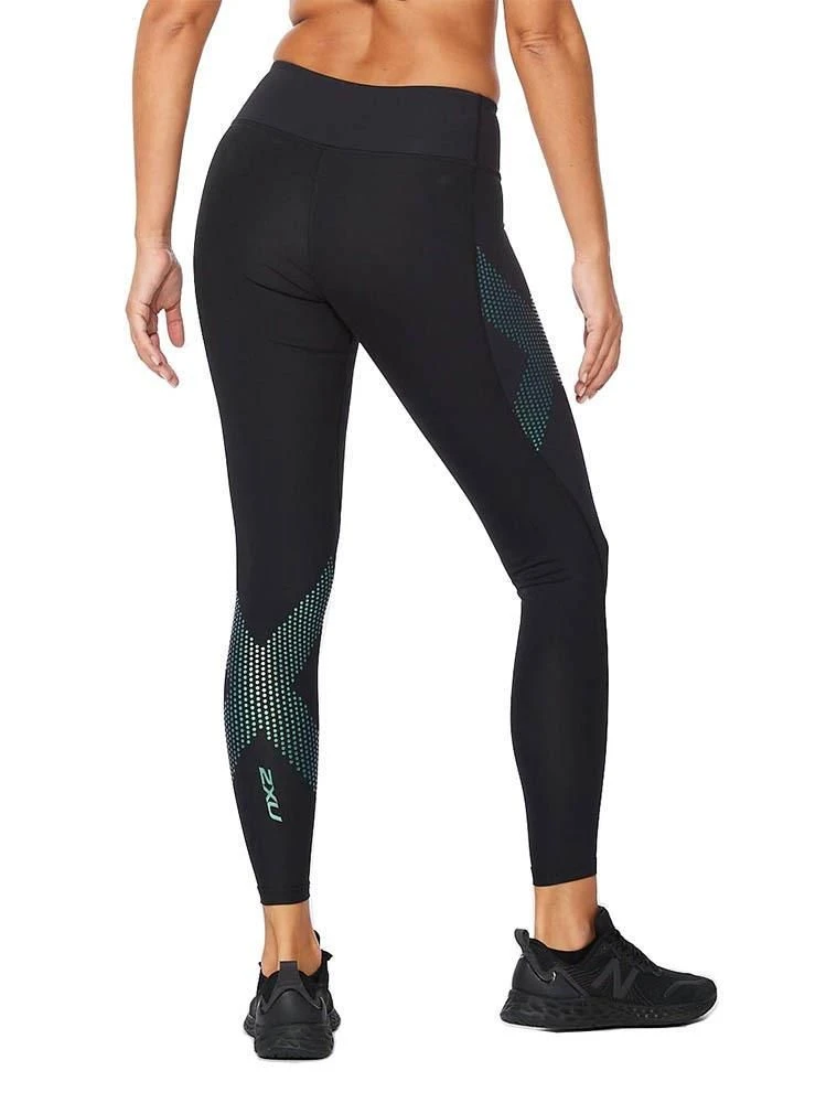 2XU Women's Motion Mid-Rise Compression Tights - Black / Cloud Blue 3 2XU Women's Motion Mid-Rise Compression Tights - Black / Cloud Blue