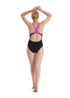 Speedo Plastisol Laneback Swimsuit - Black/ Neon Orchid -Best Swimming Equipment tumbnail c335c45f 314d 41cc a89b 2f338411542b