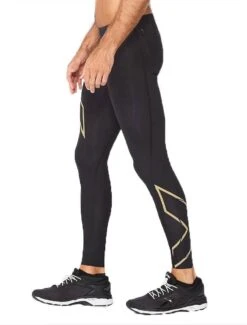 2XU Men's Light Speed Compression Tights - Black/ Gold -Best Swimming Equipment tumbnail c75c189a b7c4 4b7c 82cd f5a467efac2a
