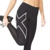 2XU Women's Aero Vent Mid-Rise Compression Tights - Black/ Silver Reflective -Best Swimming Equipment tumbnail c8bd743d 34d4 4943 ac86 b97303f10709