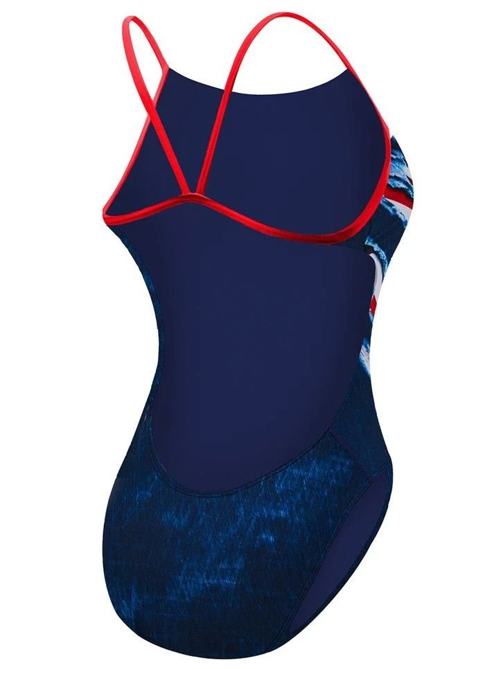 TYR Live Free Cutoutfit USA Swimsuit - Red / White / Blue 4 TYR Live Free Cutoutfit USA Swimsuit - Red / White / Blue - Image 2