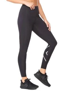 2XU Women's Motion Hi-Rise Compression Tights - Black/ Silver -Best Swimming Equipment tumbnail d81fcaf6 bc27 48a7 81a1 148e9c420e45