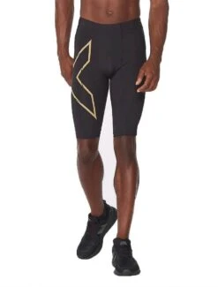 2XU Men's Light Speed Compression Shorts - Black/ Gold