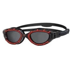Zoggs Predator Flex Polarised Goggles - Red/ Black/ Smoke Polarized