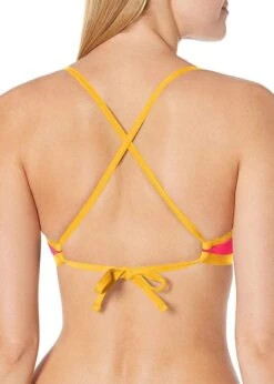 TYR Solid Trinity Bikini Top - Pink/Orange