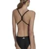 Adidas 3 Bar Logo Print Swimsuit - Black/White
