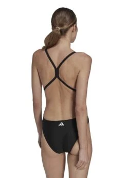 Adidas 3 Bar Logo Print Swimsuit - Black/White